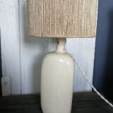 Table lamp in stoneware and jute thread