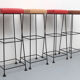 Ensemble de 4 tabourets de barre Wire années 1960