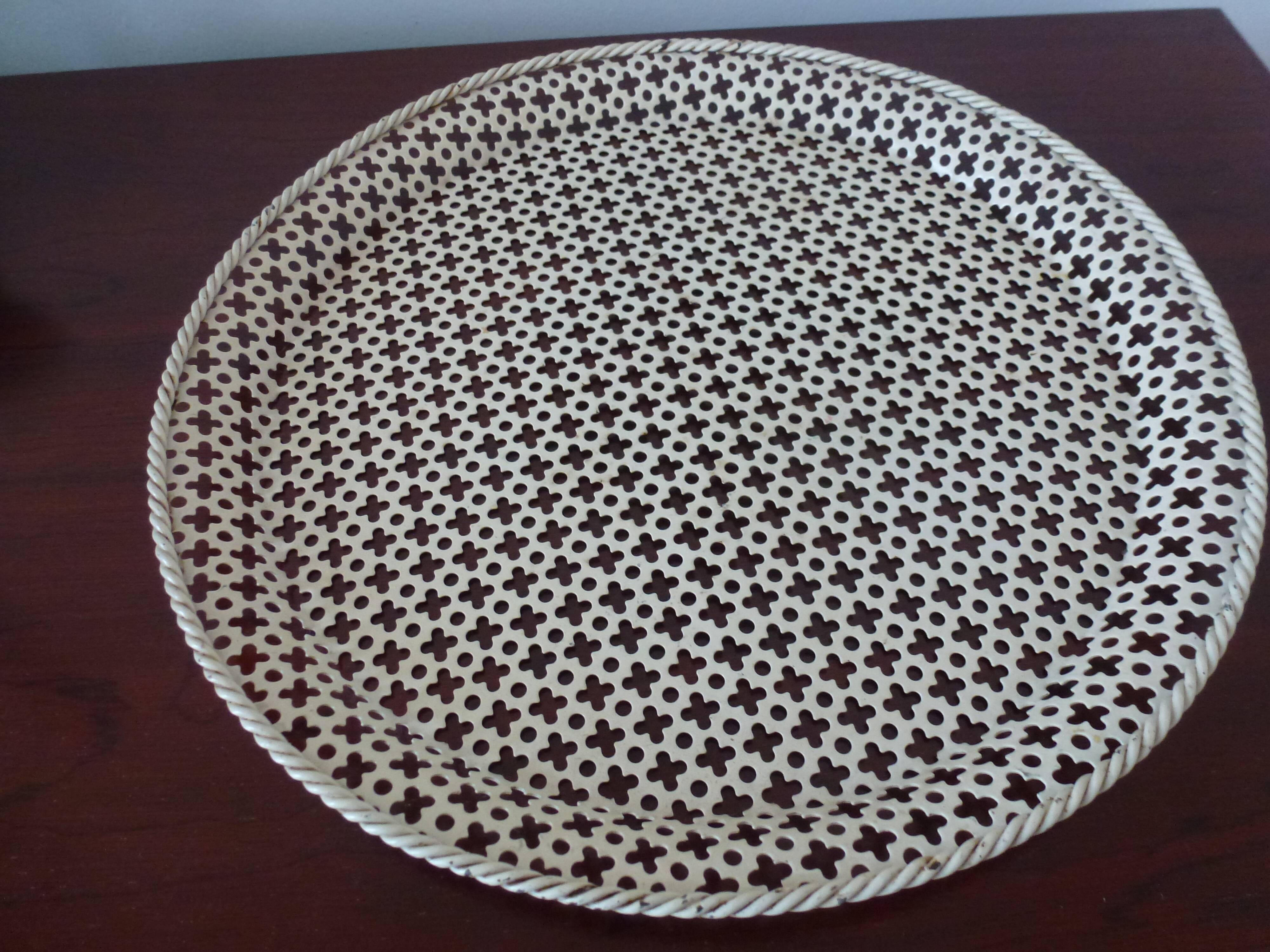 Perforated metal tray Mathieu Mategot 34cm