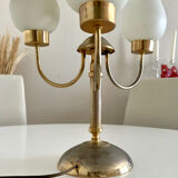 Vintage table lamp with 5 lights – frosted glass and gold metal