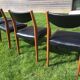 Set of 4 Scandinavian chairs from the 60s in black skai
