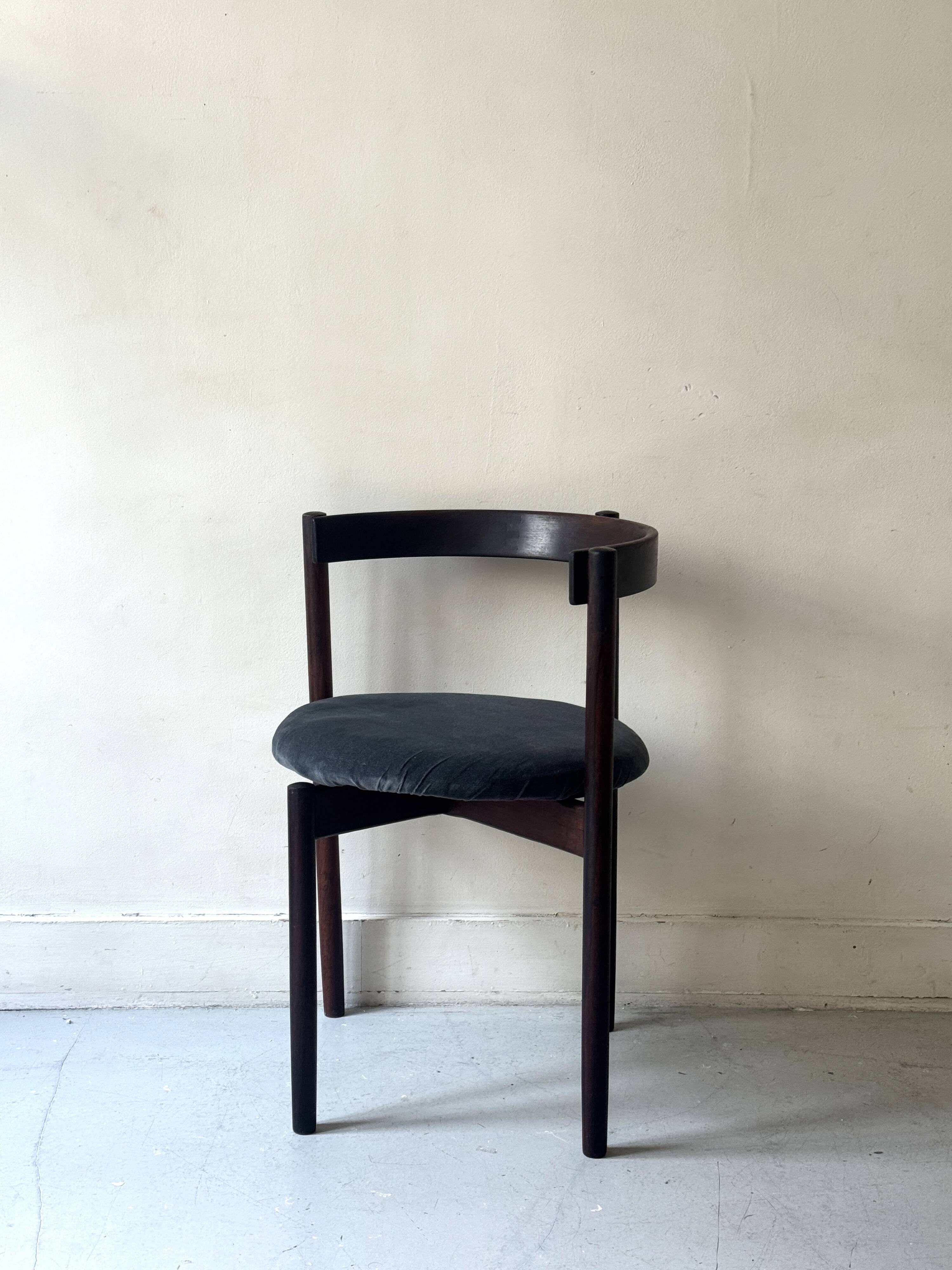 Round chair in rosewood by Hugo Frandsen for Børge M.S., Denmark 1970
