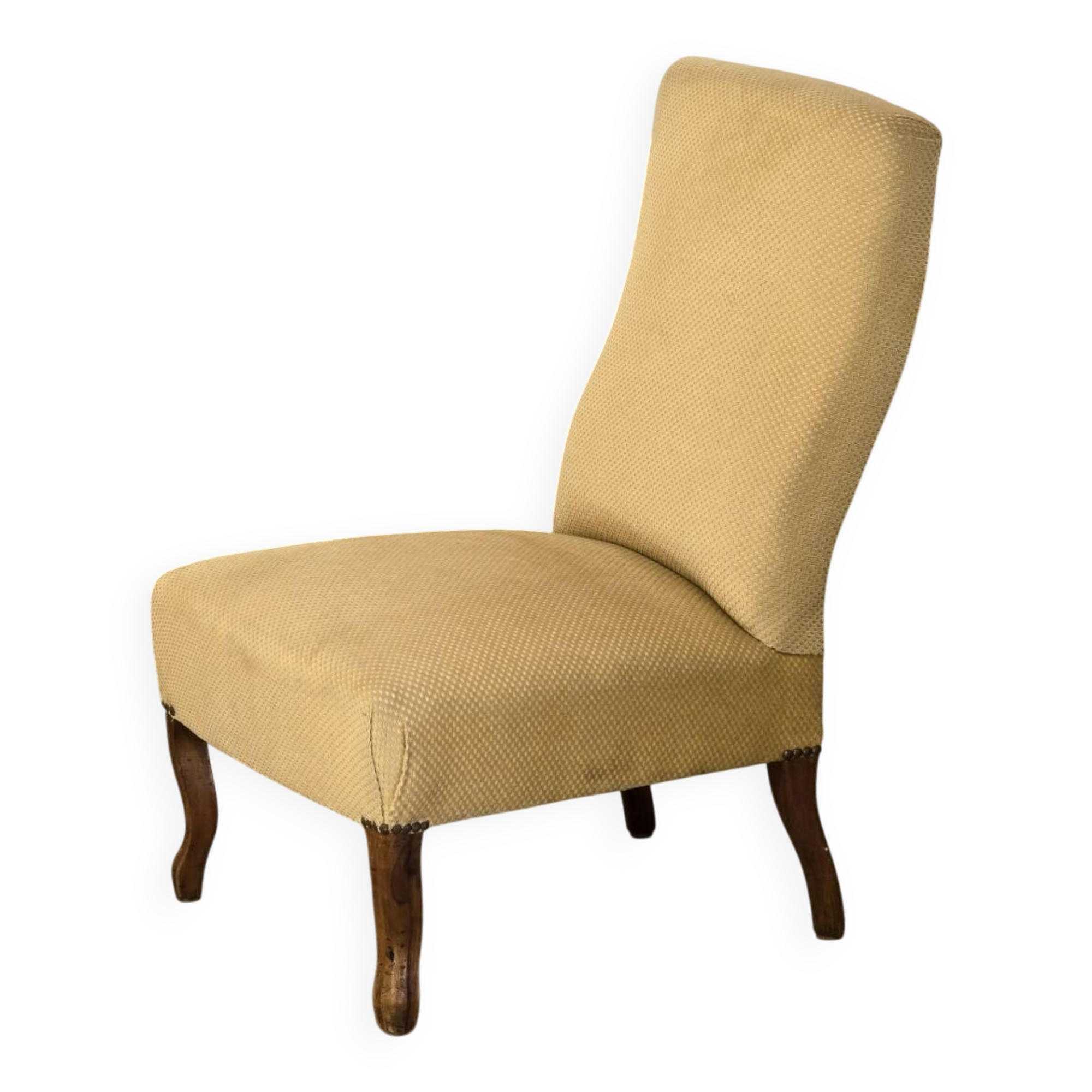 Pale yellow Napoleon III armchair
