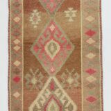Brown Pink Classic Persian Runner Rug, 83x308Cm