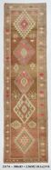 Tapis de couloir persan classique marron et rose, 83 x 308 cm