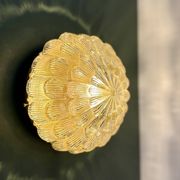 Vintage amber moulded glass wall or ceiling light globe
