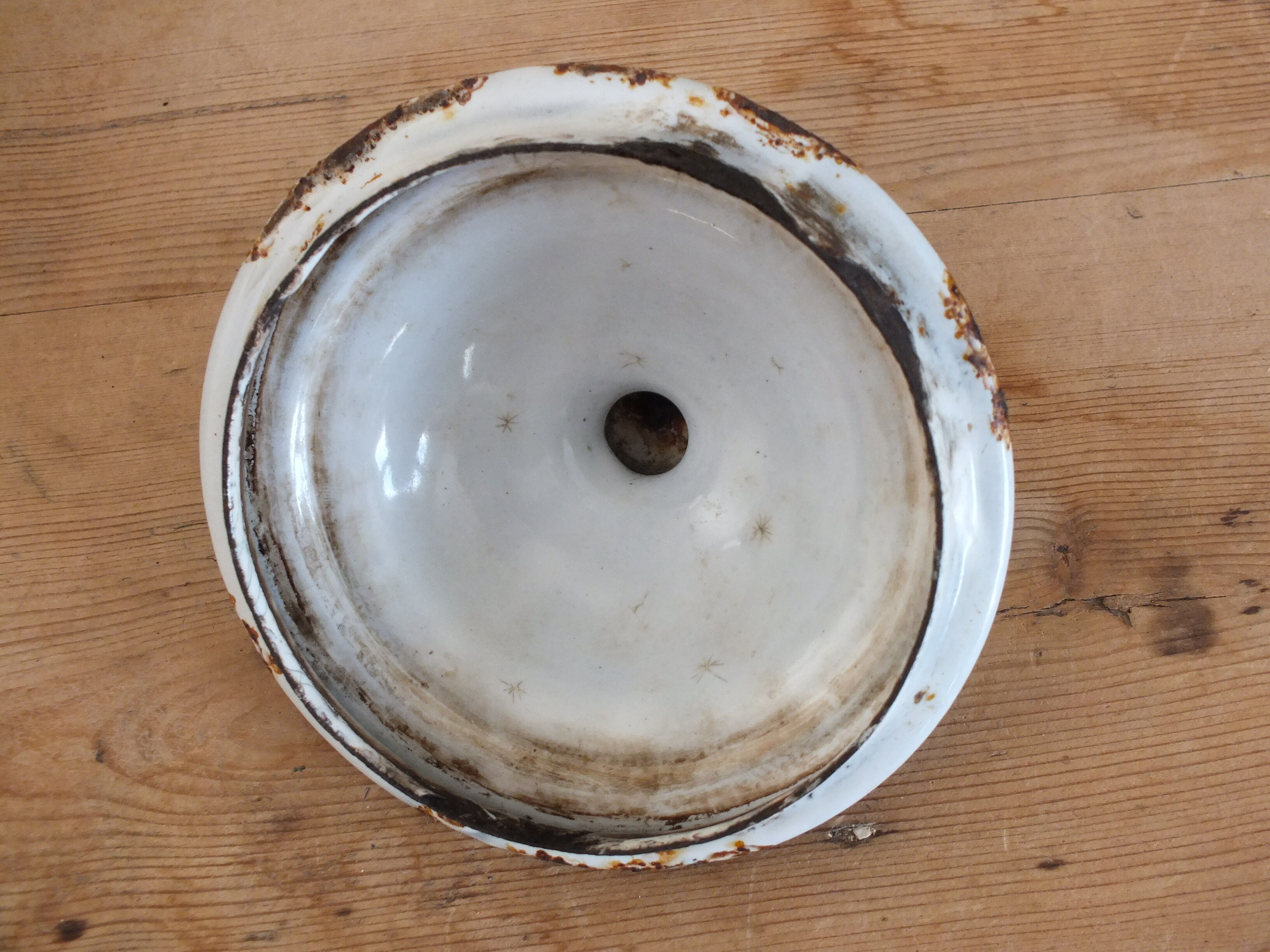 Enamelled coffee maker 20s, brown checkerboards