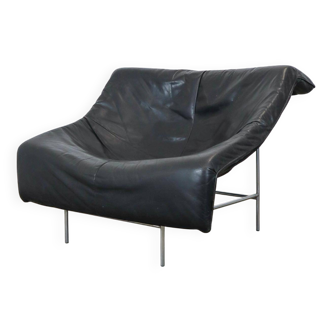Vintage leather Butterfly chair with steel frame by G. van den Berg, Montis