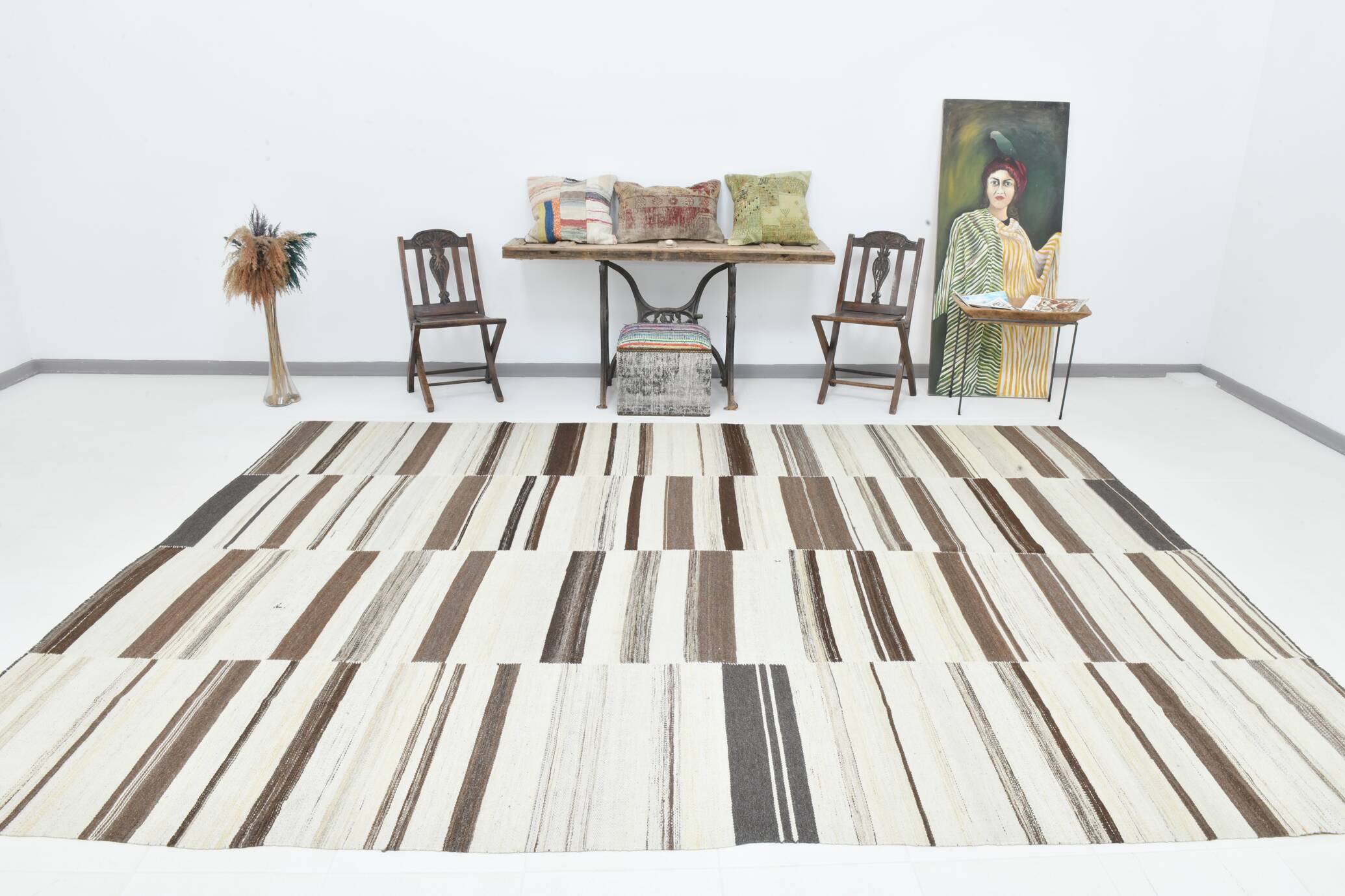 9x12 Rug For Living Room Soft Beige & Brown Turkish Rug, 267x369Cm SK 33650