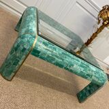 Coffee table in tessellated marble by Casa Bique 1970s Hollywood Regency (Karl Springer style)