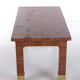 Table basse rectangulaire Harrison Van Horn raffia et laiton, 1970