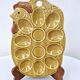 Vintage barbotine egg plate egg holder 10 holes made in japan