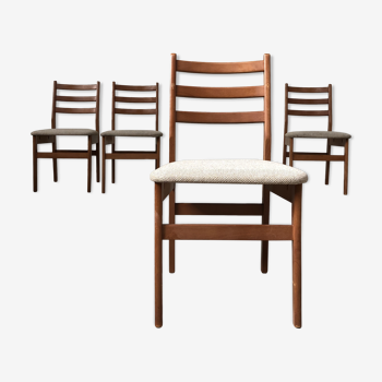 Vtg Set Of 4 Mid Century Dining Chairs Scandinavian 60s 70s Retro Danish Retro