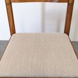 Set of 6 brutalist beech chairs, 1960s-1970s