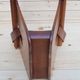 Magazine holder or vinyl in wood and leather vintage design 1960/70