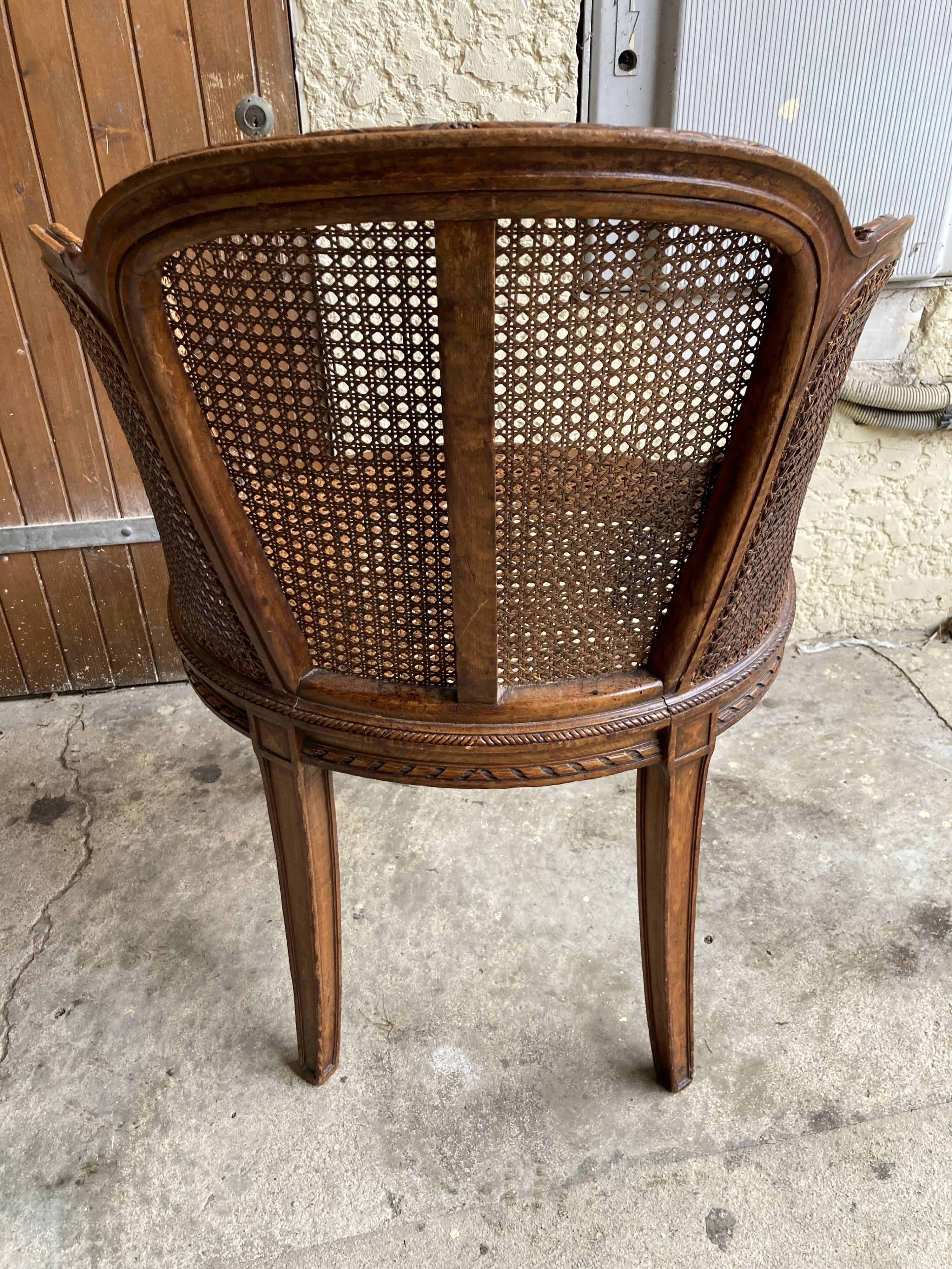 Caned office chair, mid-18th century