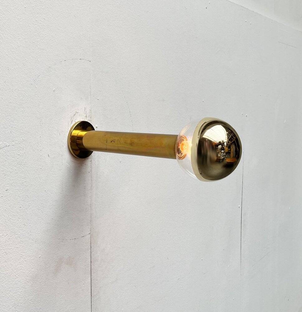 Vintage Space Age ceiling lamp in brass by Motoko Ishii for Staff, 1970s.