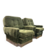Ensemble de 2 chaises/fauteuils simples vintage verts à franges