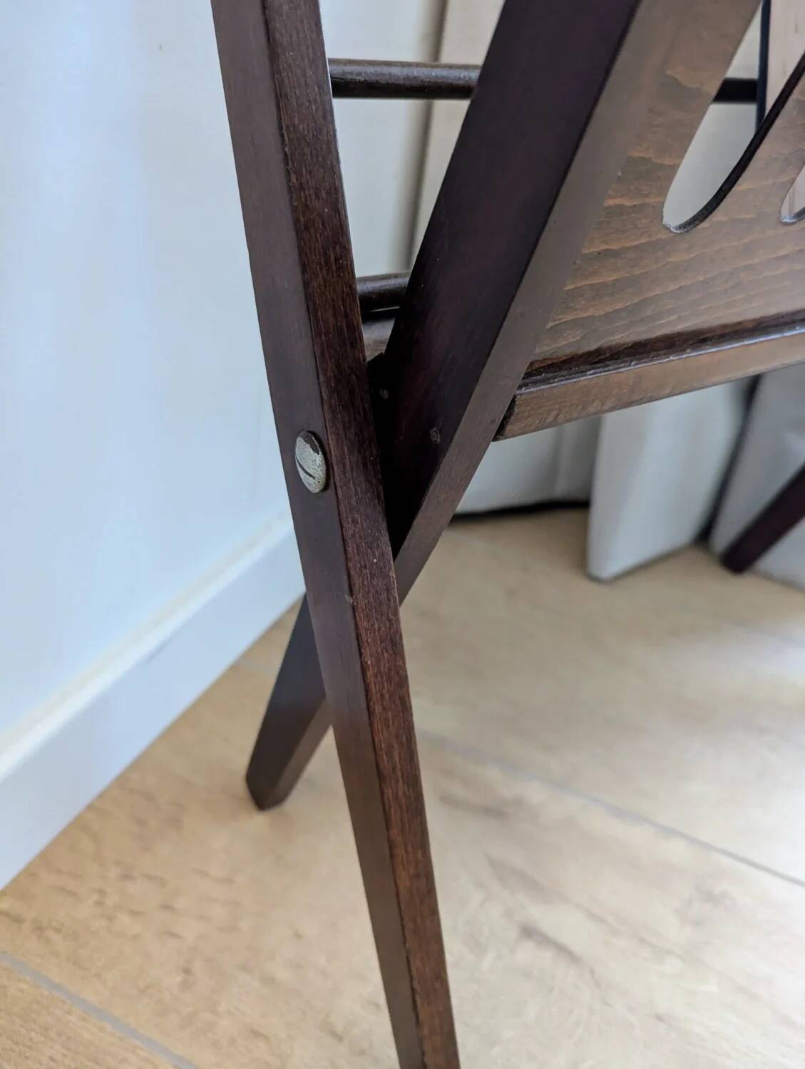 Vintage wooden magazine rack with Scandinavian design