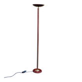 Art Deco floor lamp in burgundy with a golden dome, France