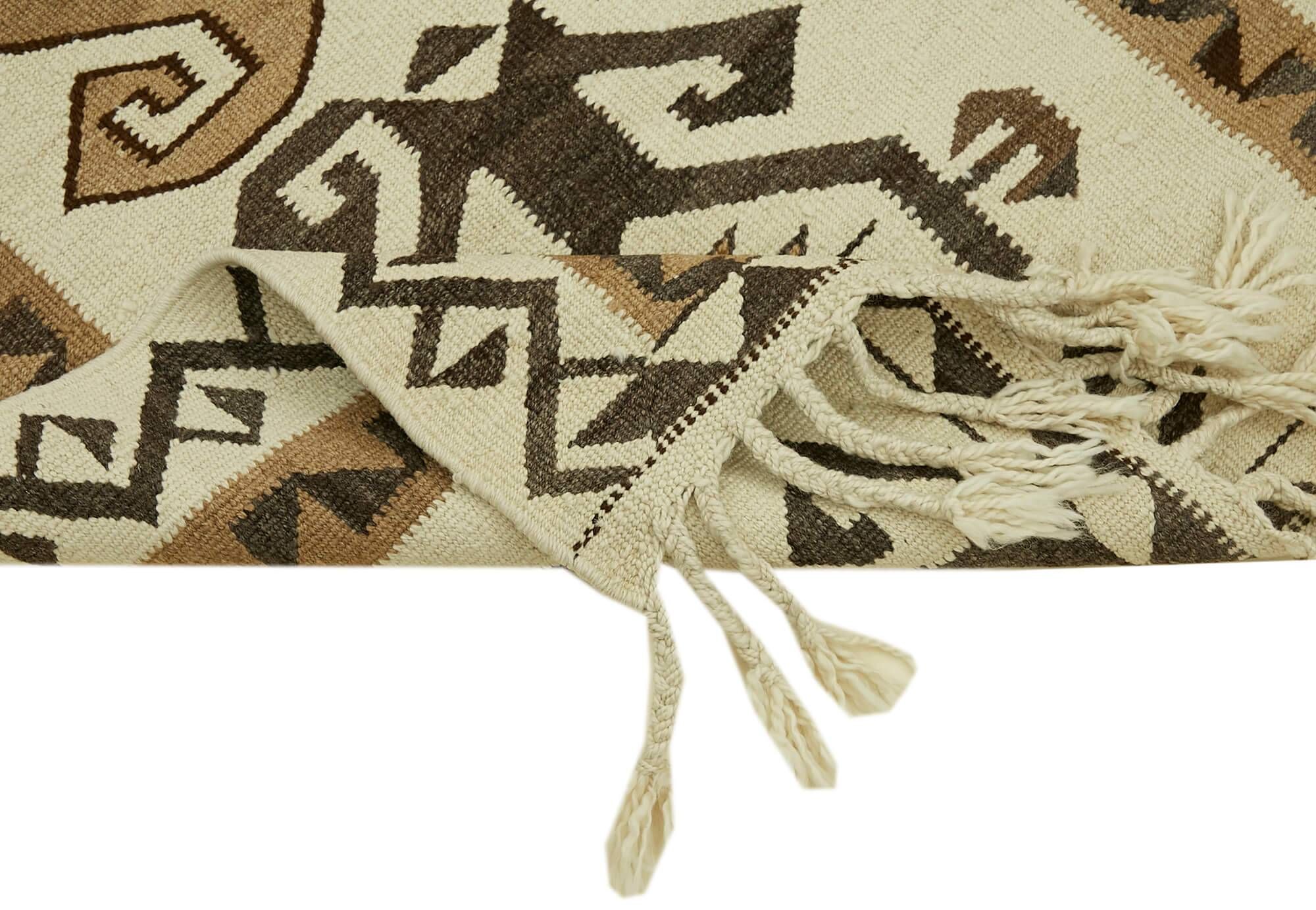 Turkish Handwoven Vintage Herki Kilim 104 cm x 336 cm