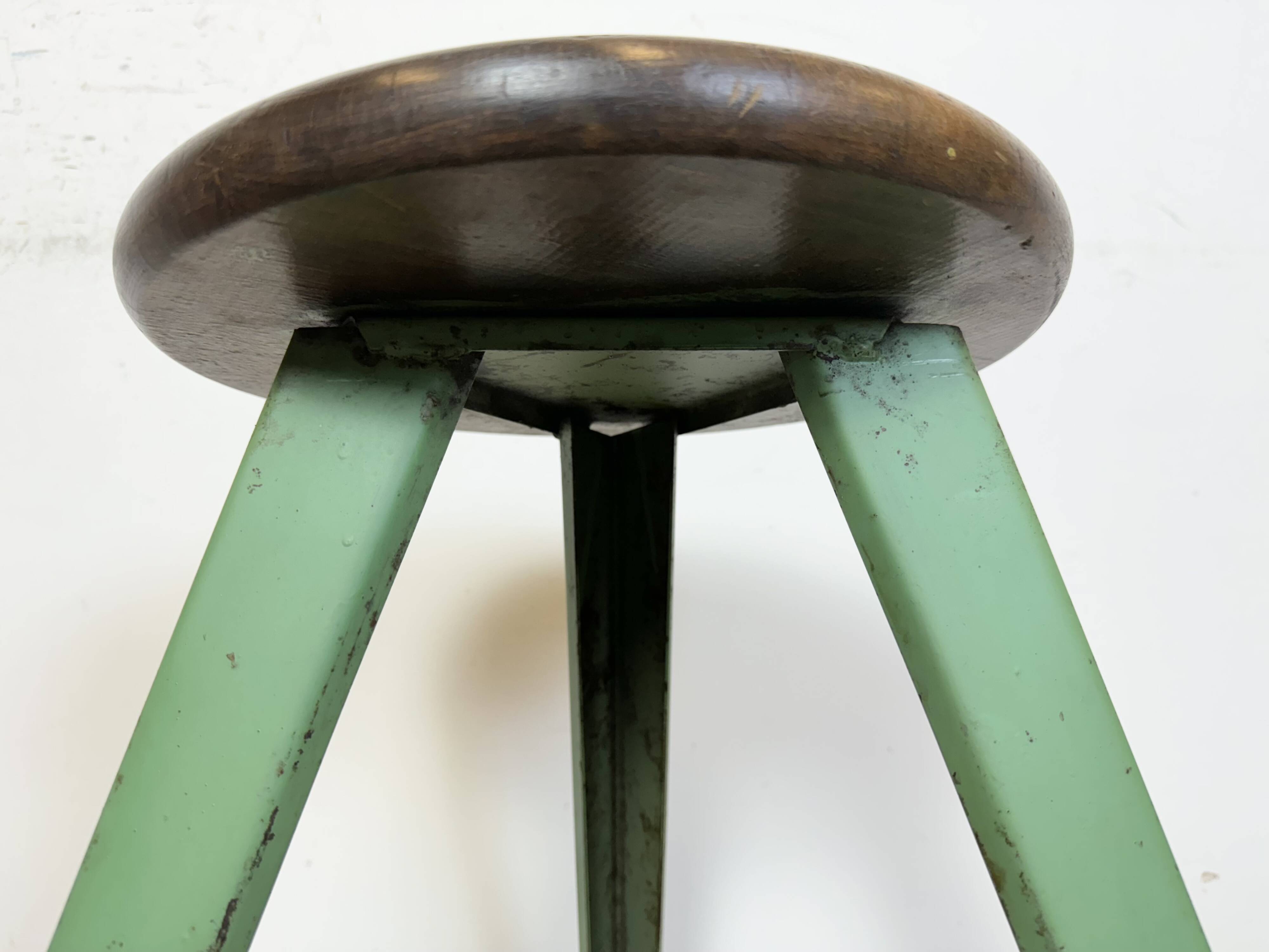 Green Industrial Workshop Stool, 1960s