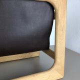 Danish oak wood magazine rack design made by Salin Møbler, 1970s