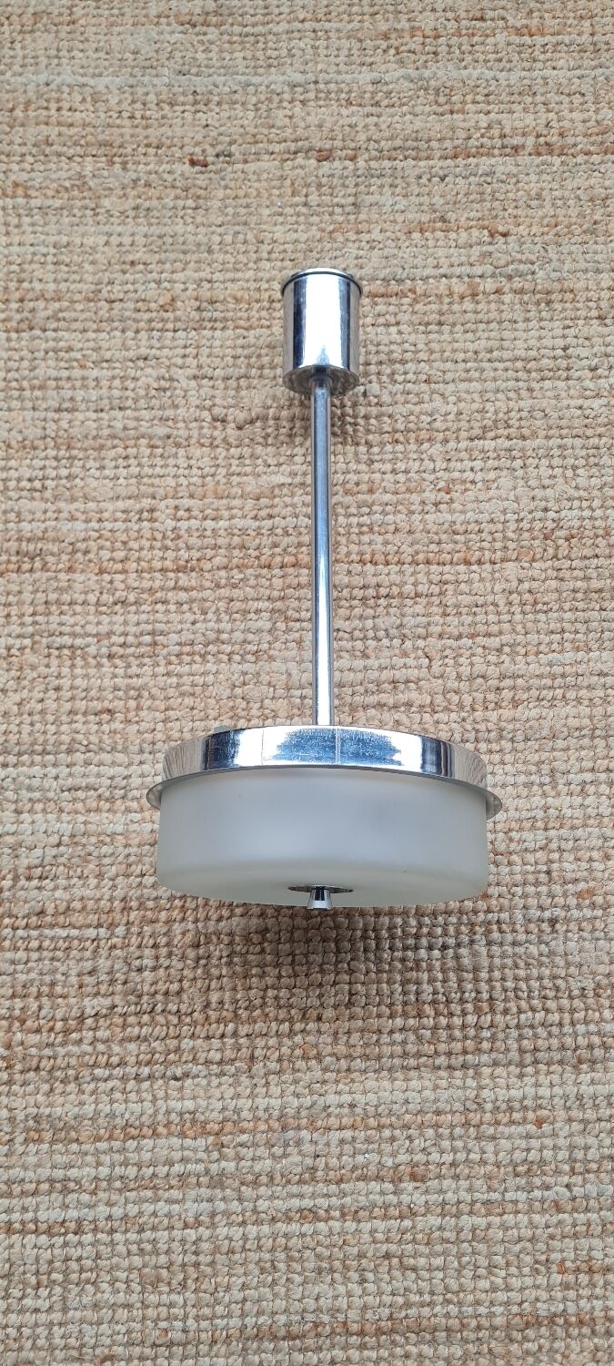 Czechoslovakian frosted glass pendant light