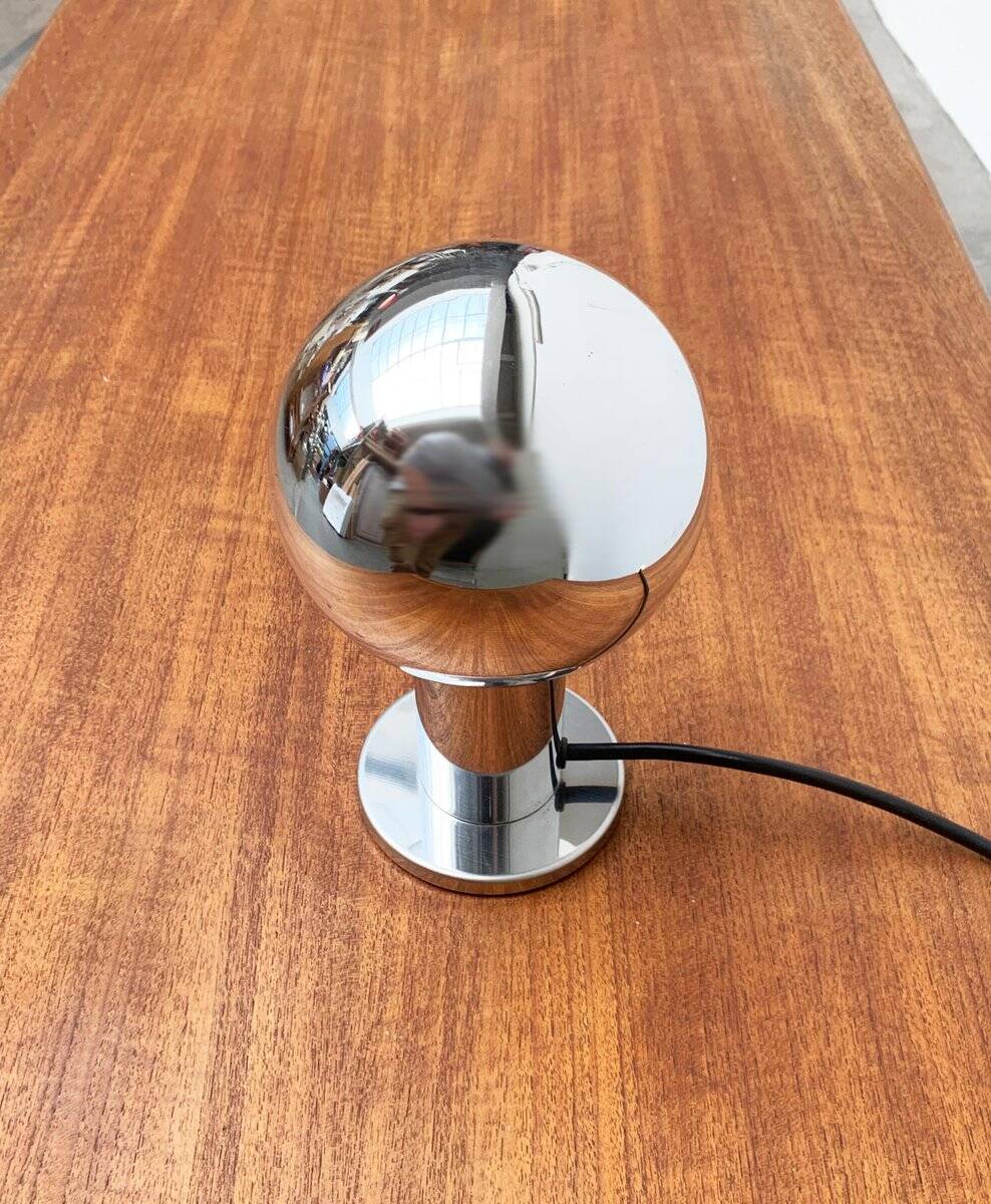 Vintage German table lamp in chrome and glass by Motoko Ishii for Staff.
