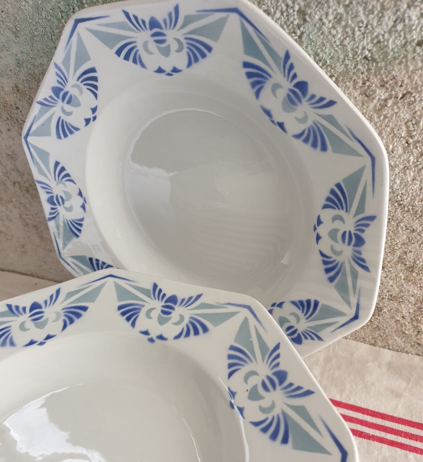 Set of 10 Pexonne octagonal plates