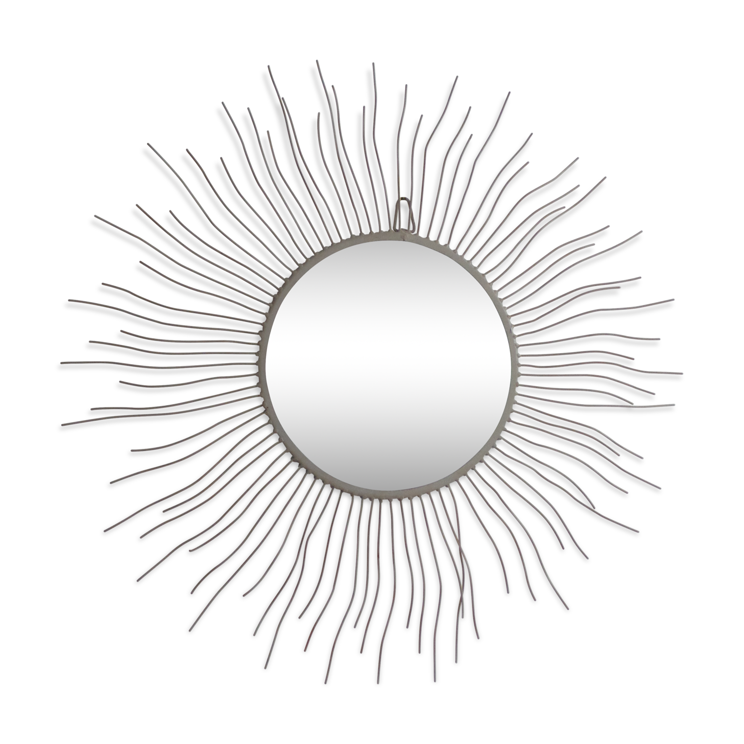 Sun 73x73cm white metal mirror