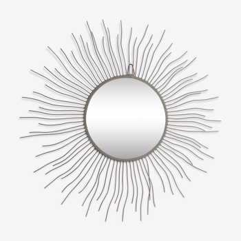 Miroir soleil métal blanc 73x73cm