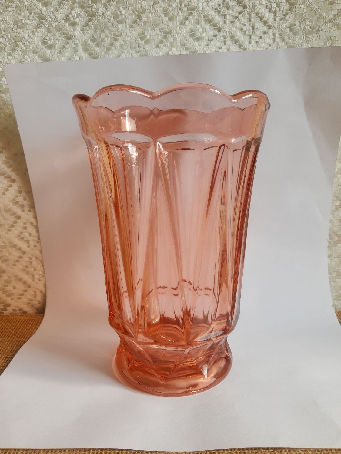 Vintage rosaline pink glass vase