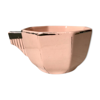 Art Deco cup powder pink Longwy 50s