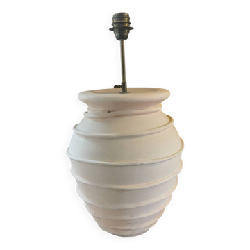 Grand pied de lampe vintage en terre cuite