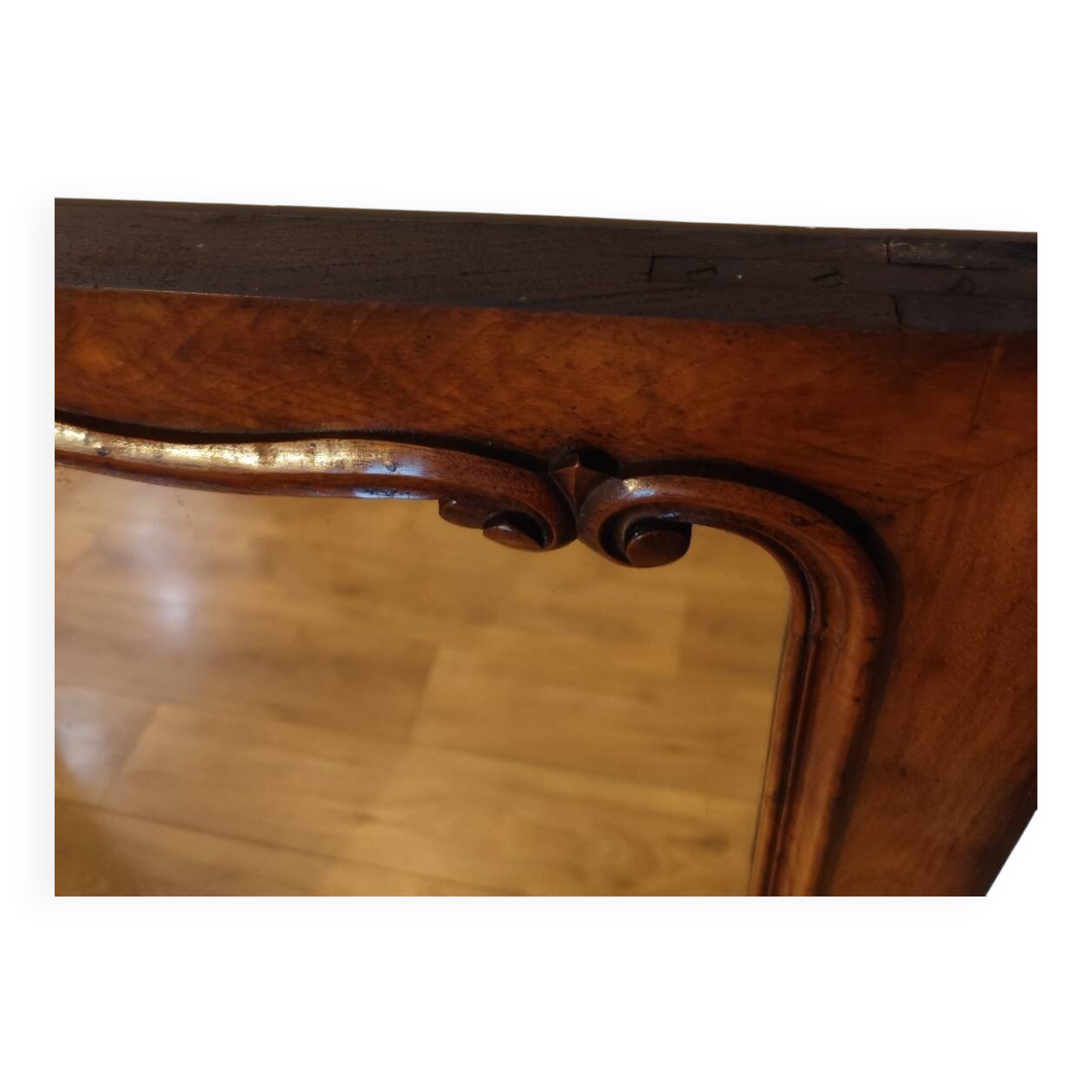 Antique mirror in solid wood