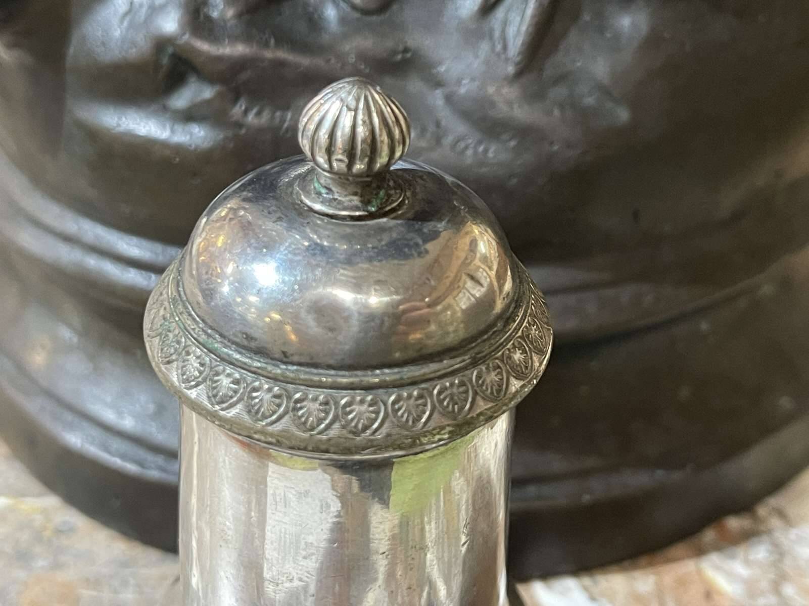 Silver-plated metal pepper mill by Christofle - early 20th century