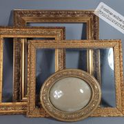 Old frame Art Deco gilded stucco wood 22.5x17.5 cm, foliage 14.9x19.9 cm SB