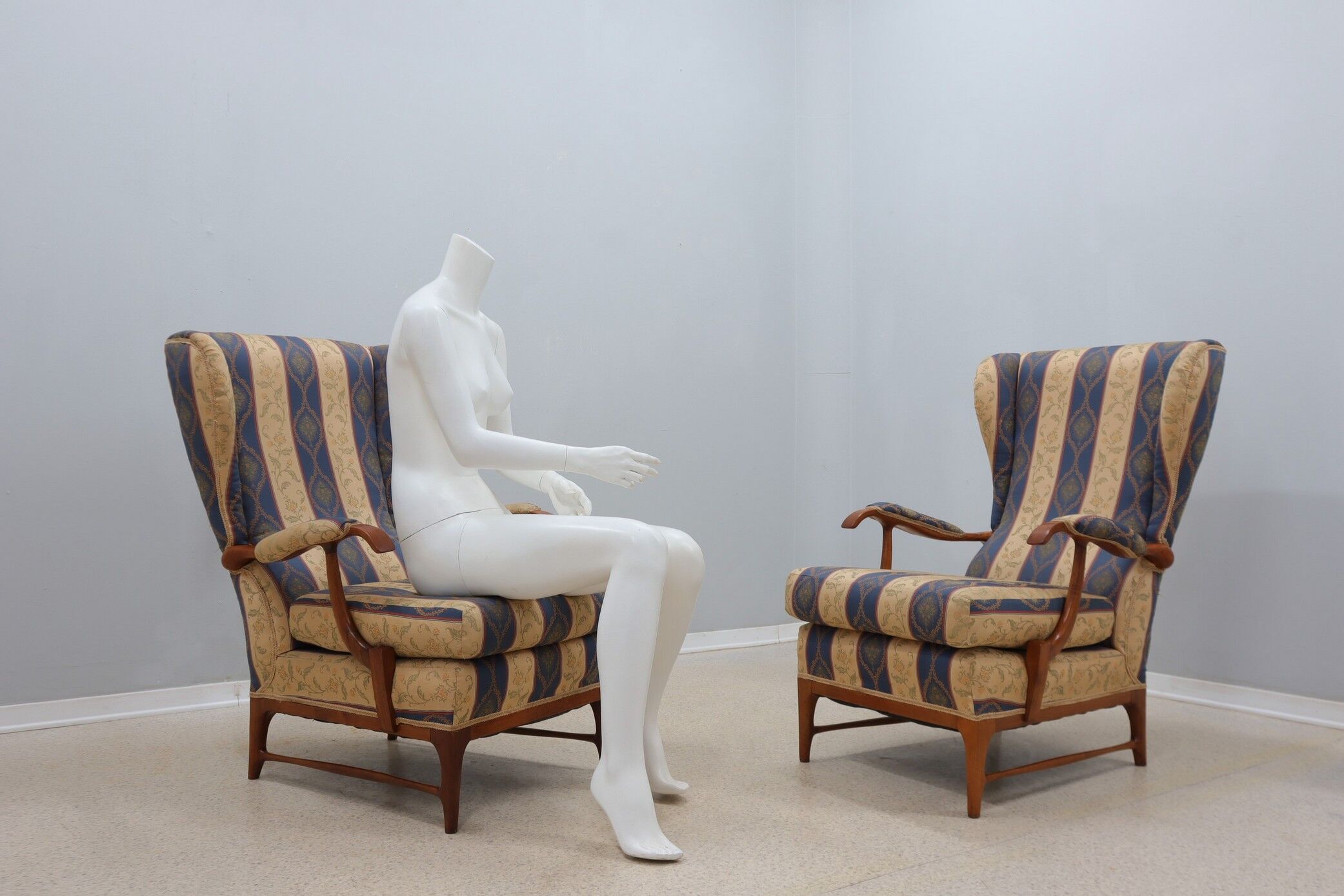 Mid century high back armchairs FRAMAR 1950s