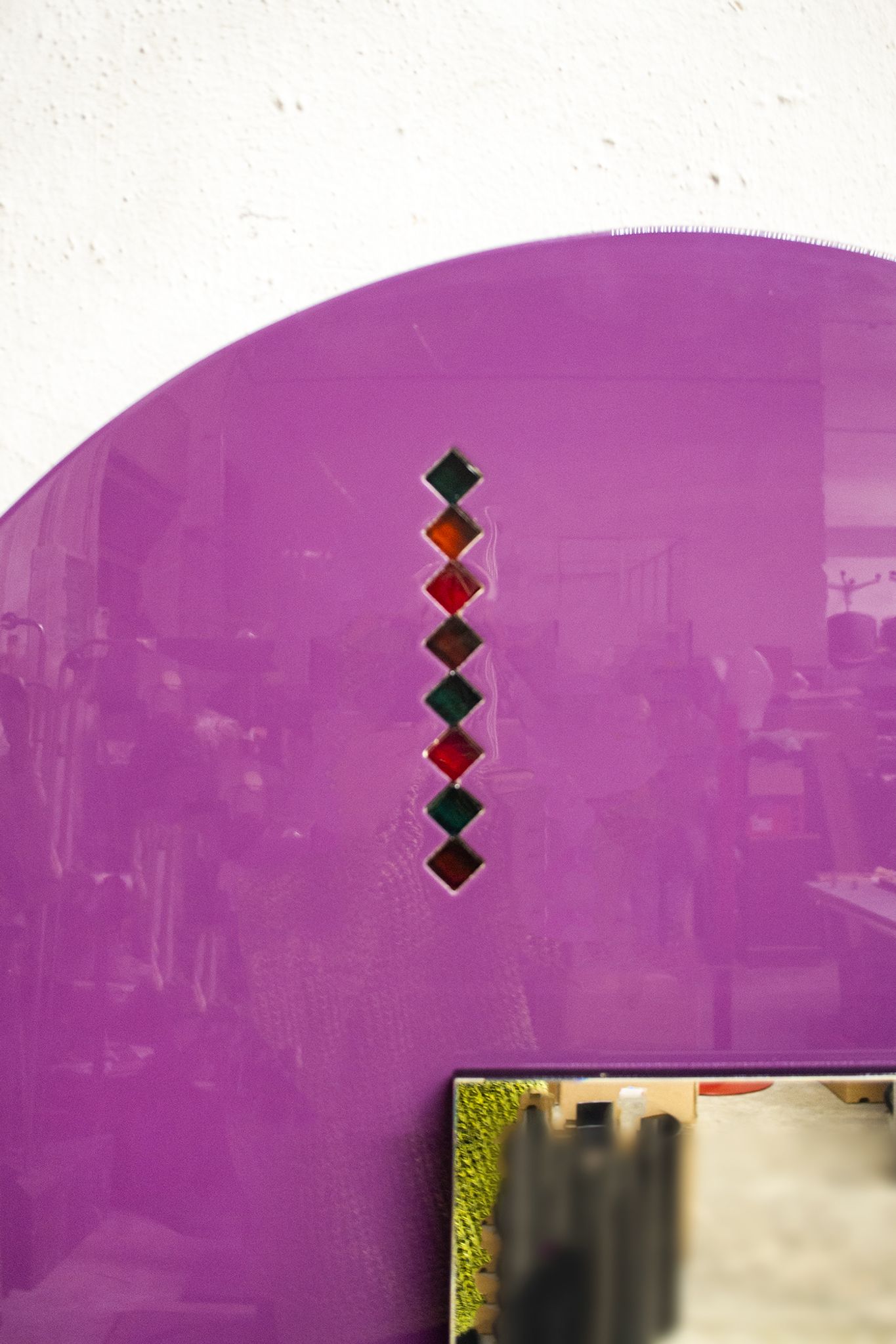 Miroir mural postmoderne par Saporiti Italia, années 80