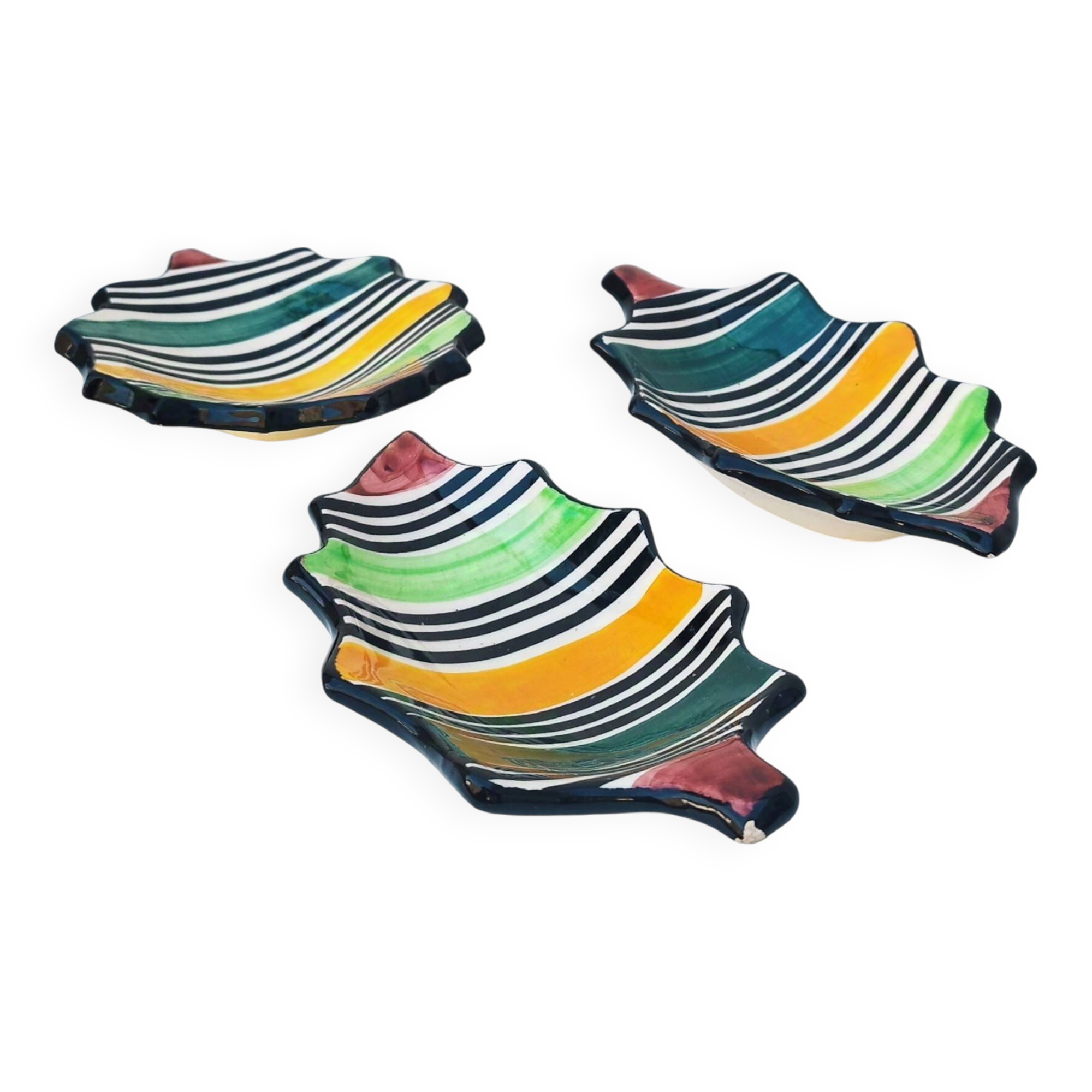 Three vintage Vallauris ceramic bowls