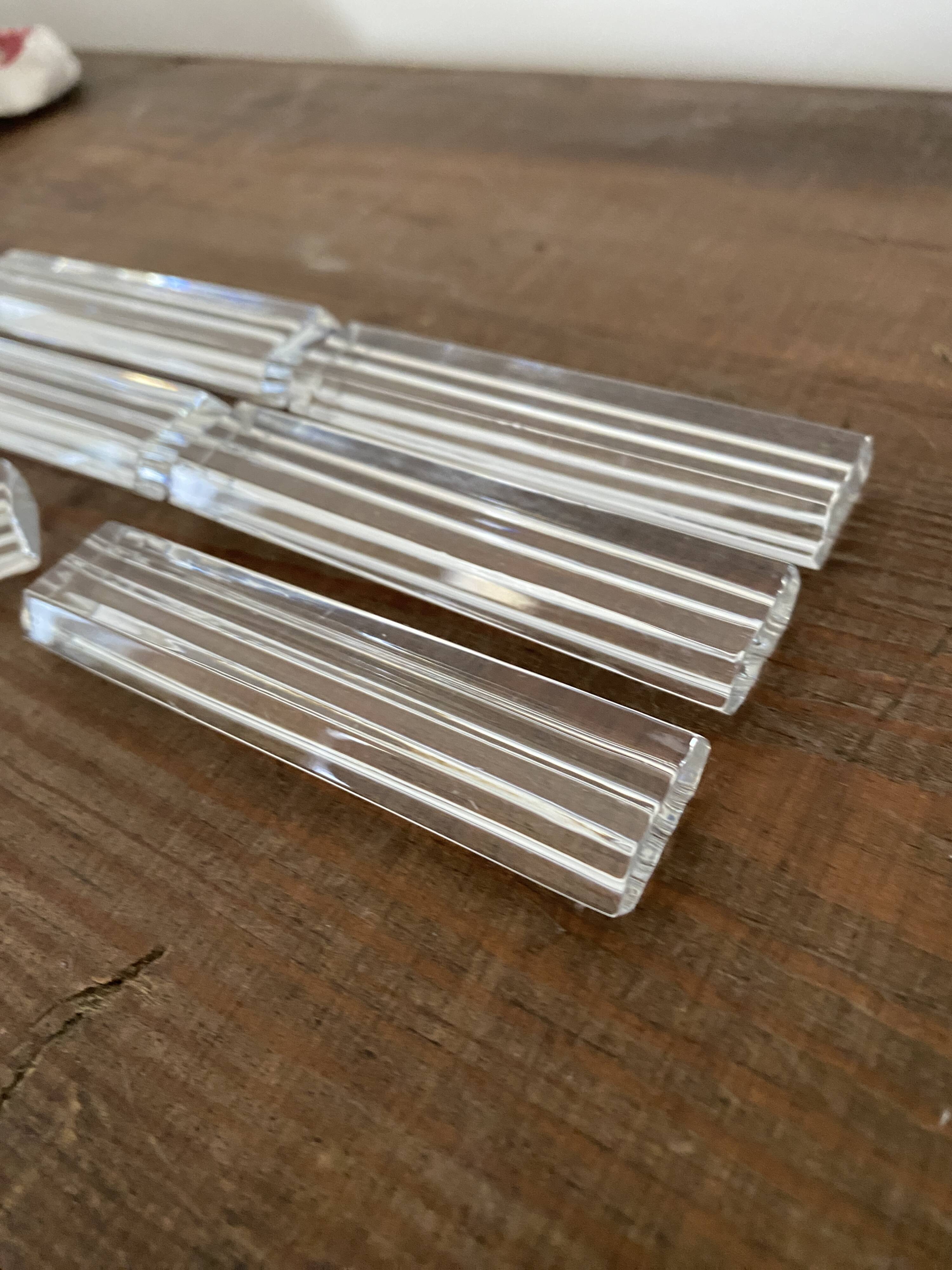 Vintage knife holders of 6, in glass