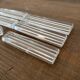 Vintage knife holders of 6, in glass
