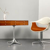 Rare small chest of drawers with 6 drawers, teak wood with chrome-plated base by George Nelson for Herman Miller, USA, 1950s