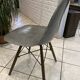 DSW chair elephant grey fibre, walnut dowel, Eames, Herman Miller, vintage.