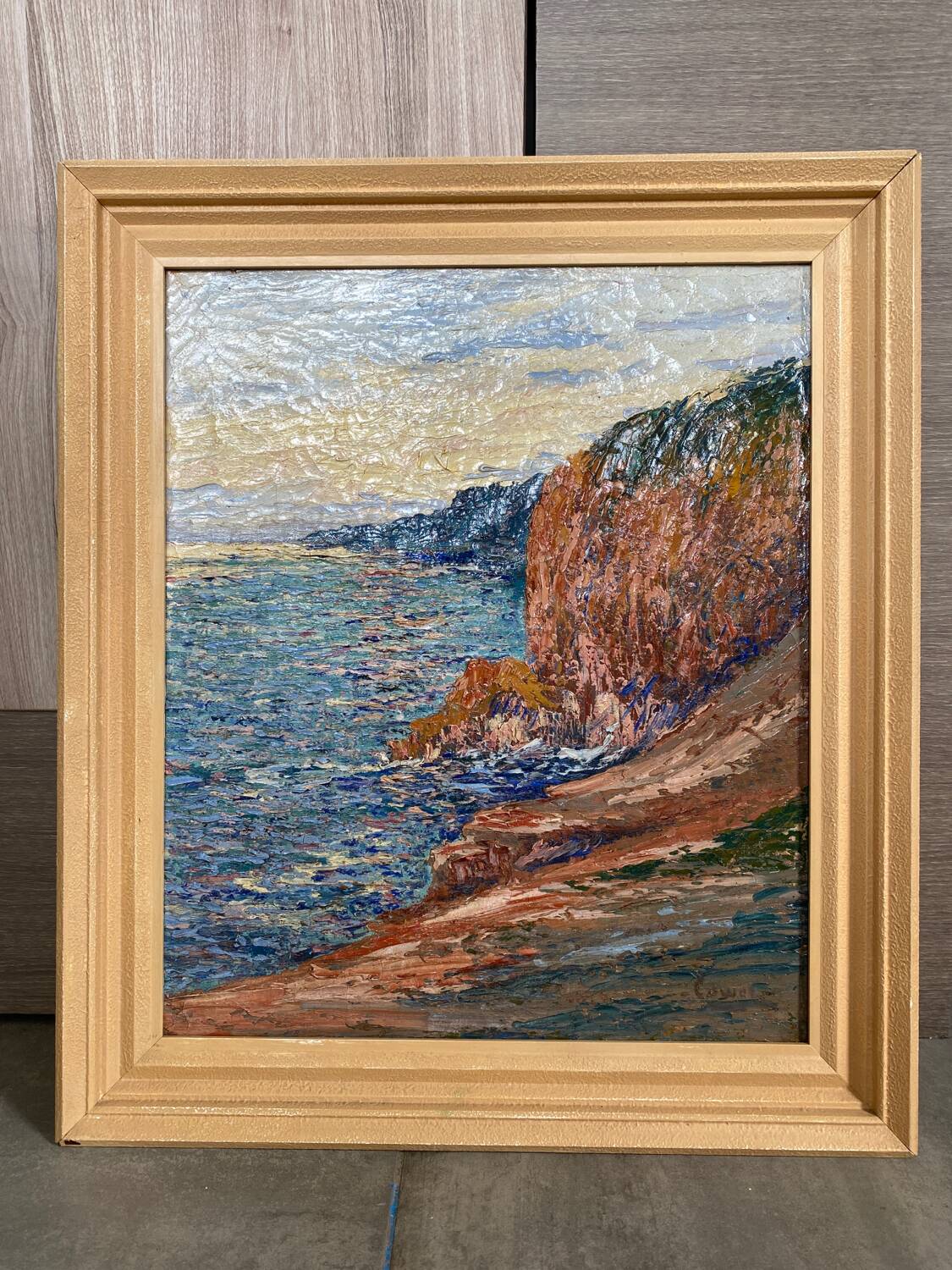Cowez rocky coast marine painting