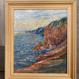 Tableau marine côte rocheuse Cowez