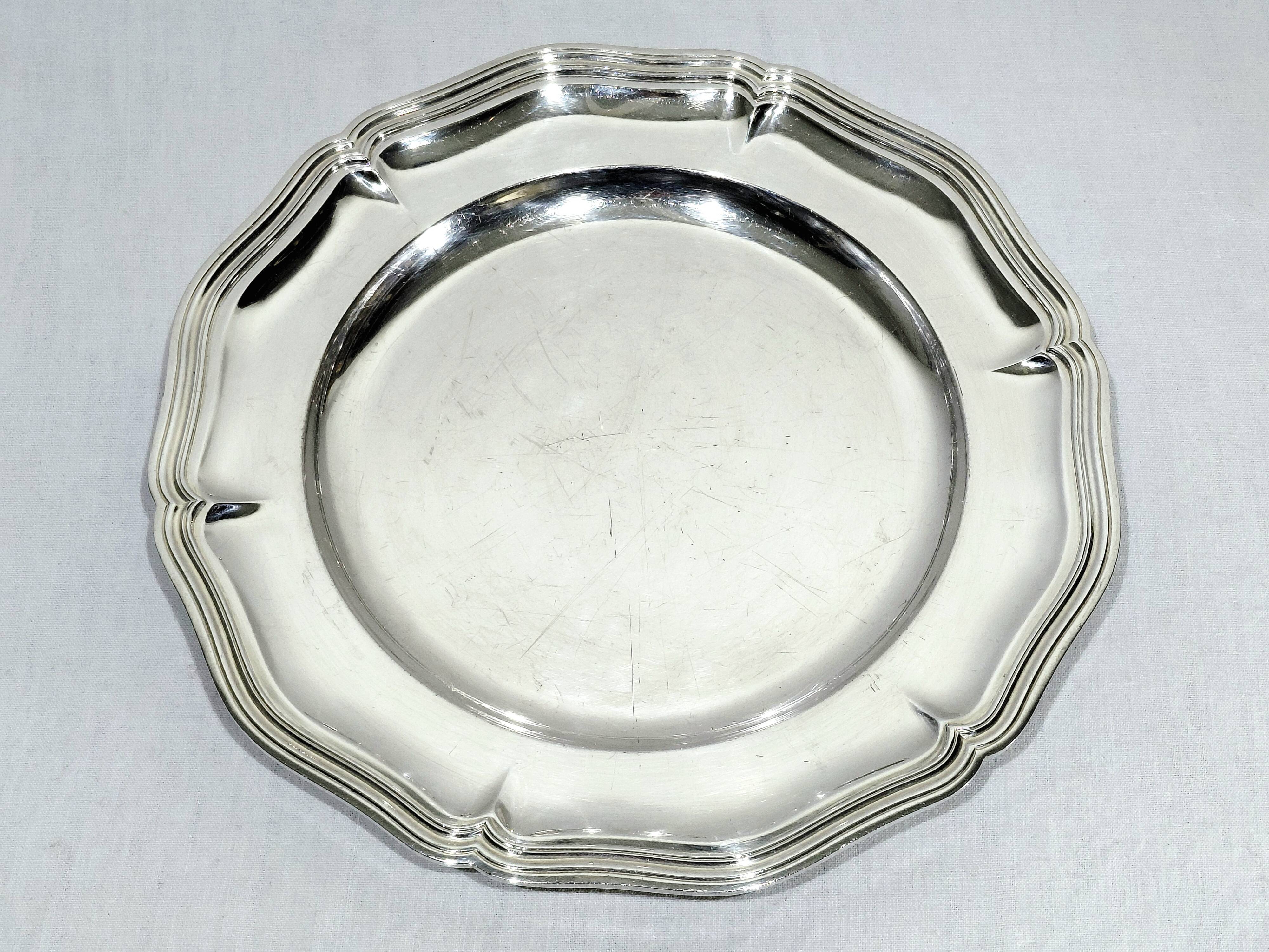 Christofle - Silver-plated metal rimmed plate