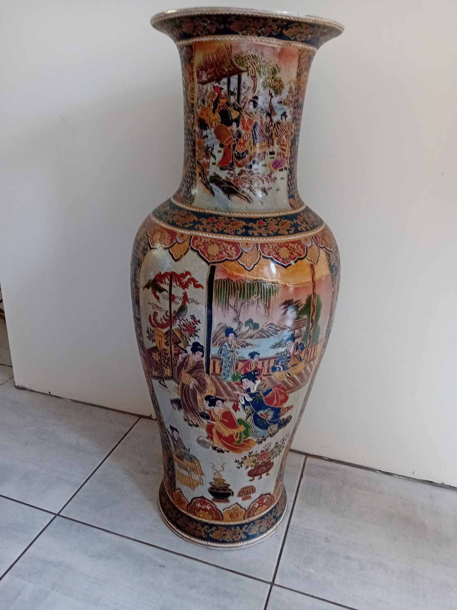 Neck vase Palace Chinese porcelain cartridges