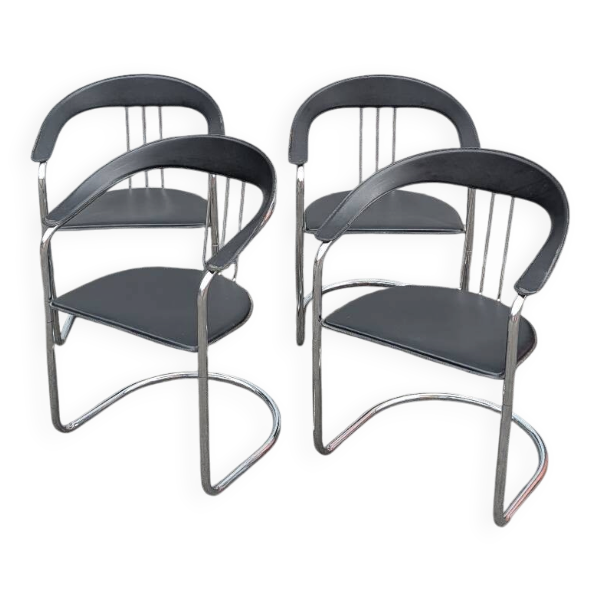 Set of 4 Canasta Arrben armchairs